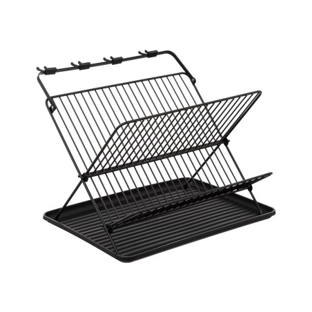 Escurreplatos Plegable Metal Negro