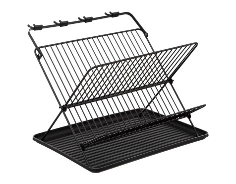 Escurreplatos Plegable Metal Negro