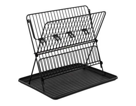 Escurreplatos Plegable Metal Negro
