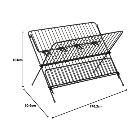 Escurreplatos Plegable Metal Negro
