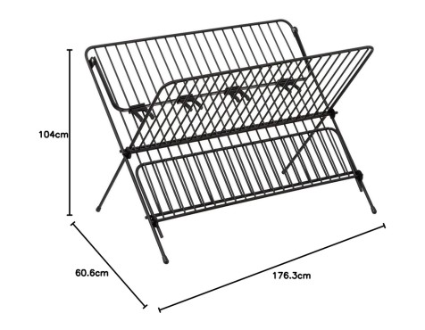 Escurreplatos Plegable Metal Negro