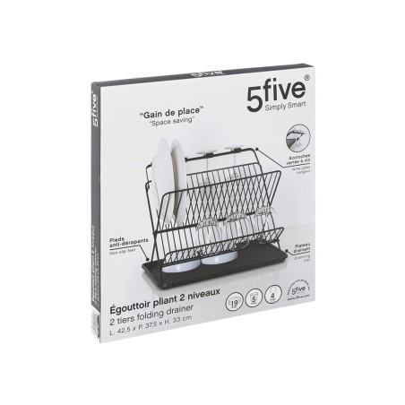 Escurreplatos Plegable Metal Negro
