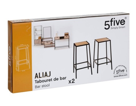 Joc 2 Tamborets Aliaj Fusta I Metall
