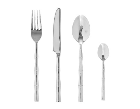 Set De Cubiertos Bambú Inox 24un
