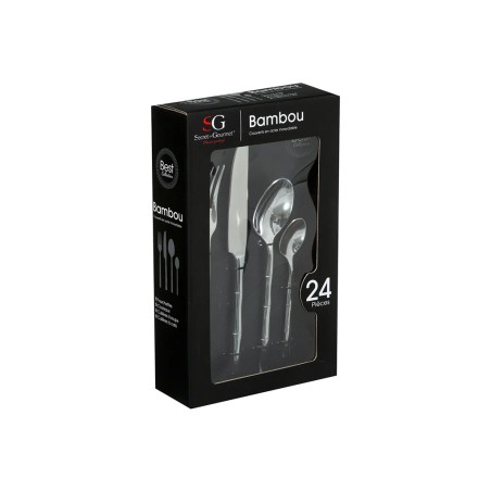 Set De Cubiertos Bambú Inox 24un