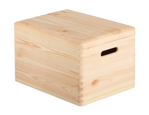 Caja Con Tapa Madera Pino Macizo Natural