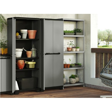 Armario De Resina Elegance Xl Escobero Gris