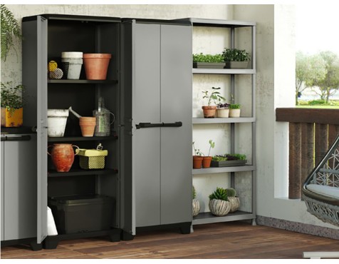 Armario De Resina Elegance Xl Escobero Gris
