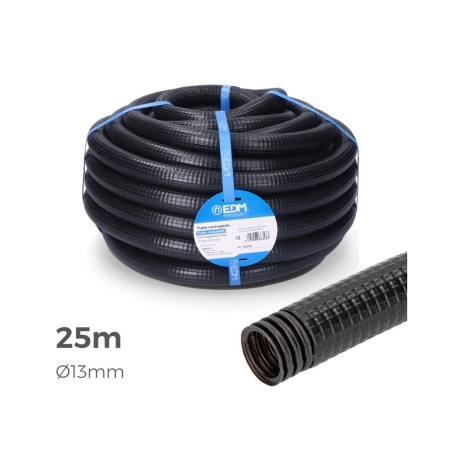 Tub Coarrugat Exterior Pvc Negre