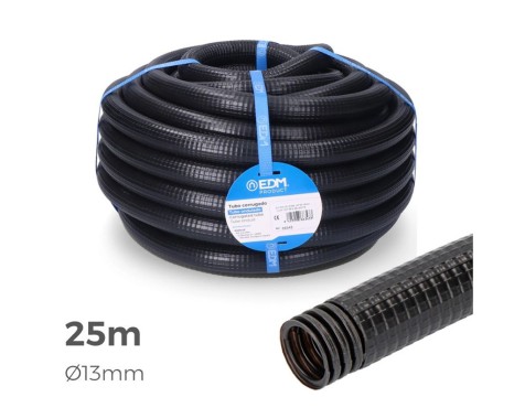 Tub Coarrugat Exterior Pvc Negre