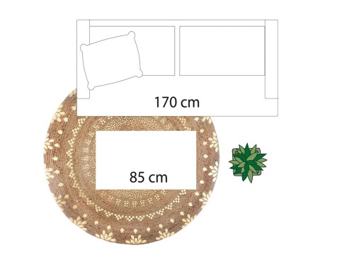 Catifa Jute Rodona Gold Shine