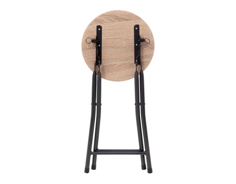 Taburete Bajo Plegable Metálico Madera