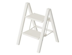 Escalera Plegable Aluminio Blanco 2 Peldaños