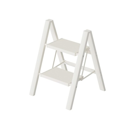 Escalera Plegable Aluminio Blanco 2 Peldaños