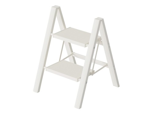 Escalera Plegable Aluminio Blanco 2 Peldaños