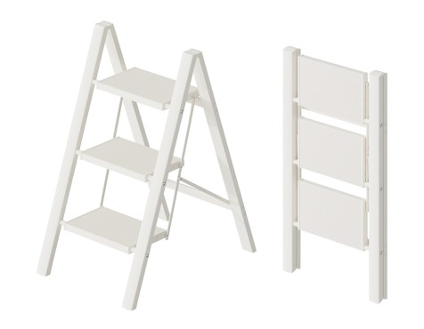 Escala Plegable Alumini Blanc 3 Esglaons