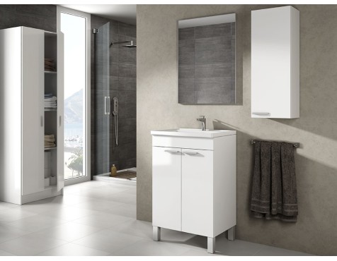 Moble De Bany Koncept Blanc Amb Mirall I Lavabo