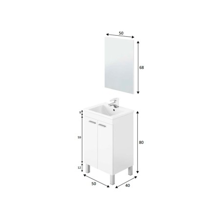 Moble De Bany Koncept Blanc Amb Mirall I Lavabo