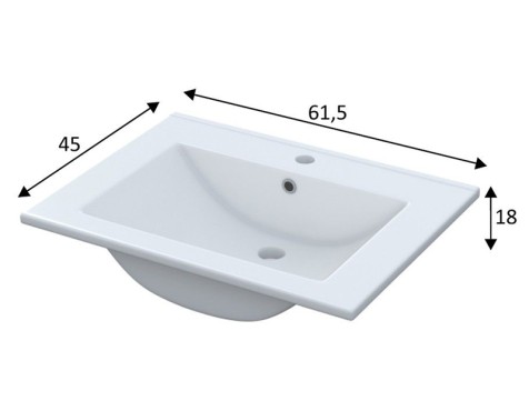 Lavabo Cerámico Blanco Muebles Baño 600mm