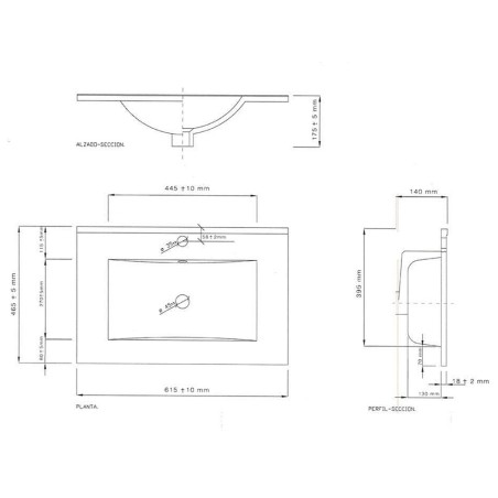 Lavabo Ceràmic Blanc Mobles Bany 600mm