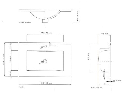 Lavabo Ceràmic Blanc Mobles Bany 600mm