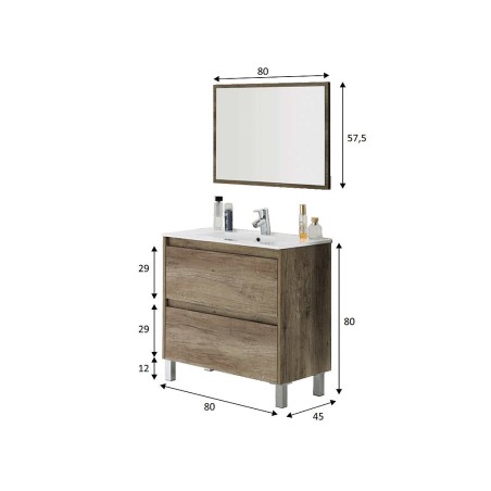Mueble De Baño Dakota Con Espejo Y Lavabo