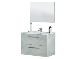 Mueble De Baño Aruba 2 Cajones Con Espejo Cemento