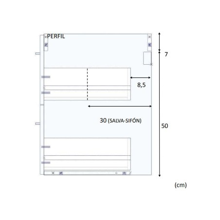 Mueble De Baño Aruba 2 Cajones Con Espejo Cemento