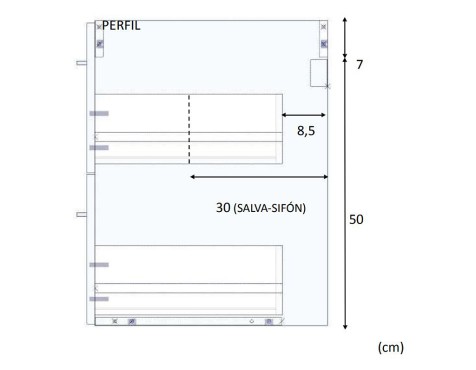 Mueble De Baño Aruba 2 Cajones Con Espejo Cemento