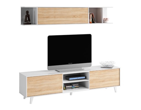 Mueble Salón Zaiken Roble Canadian Blanco