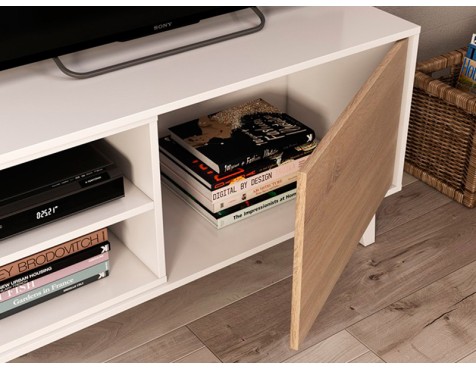 Mueble Salón Zaiken Roble Canadian Blanco
