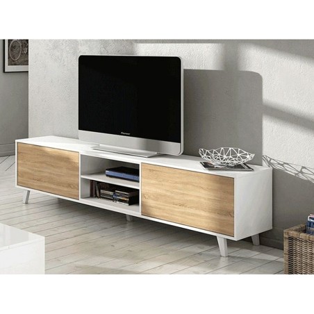 Mueble Salón Zaiken Roble Canadian Blanco