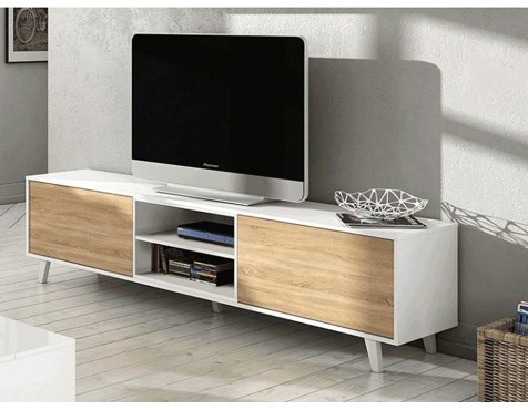 Mueble Salón Zaiken Roble Canadian Blanco