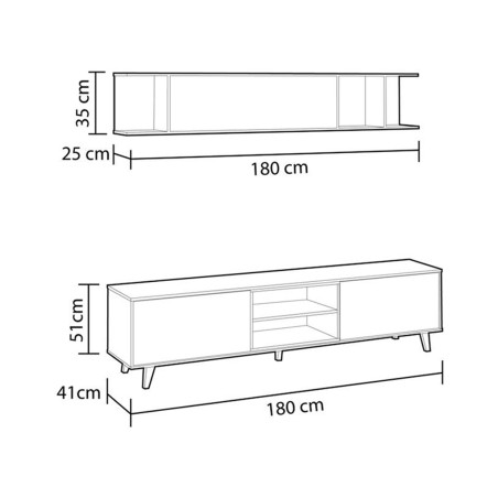 Mueble Salón Zaiken Roble Canadian Blanco