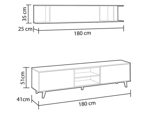 Mueble Salón Zaiken Roble Canadian Blanco