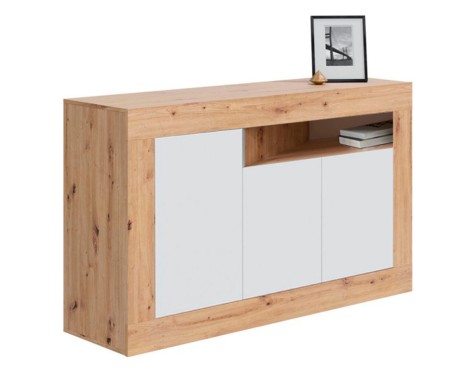 Aparador Baltik 3 Puertas Roble Nodi Blanco Artik