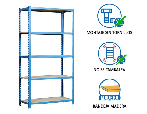 Estantería Metálica Maderclick 5 Estantes