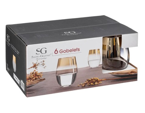 Juego 6 Vasos Arya Oro