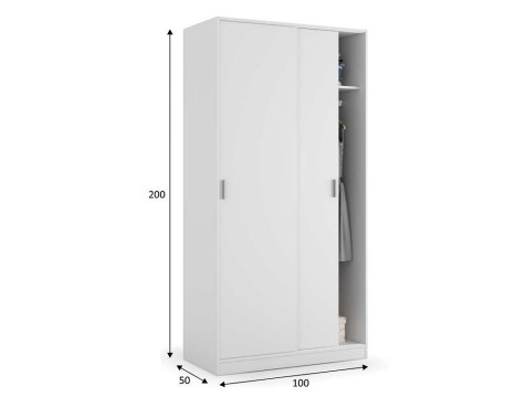 Armario 2 Puertas Correderas Max Blanco