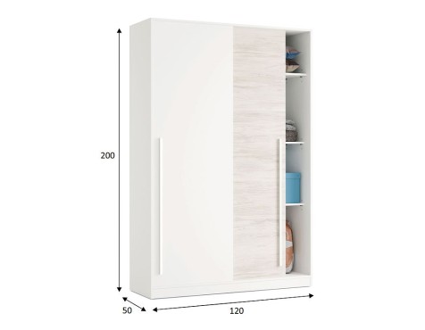 Armario 2 Puertas Correderas Blanco Velho