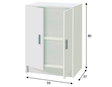 Armario Bajo Auxiliar 2 Puertas Blanco
