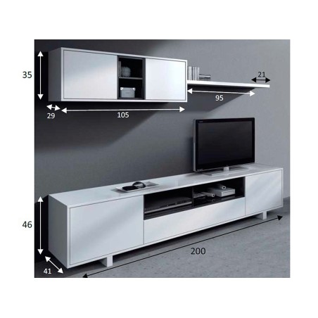 Mueble De Salón Varys Blanco Y Antracita