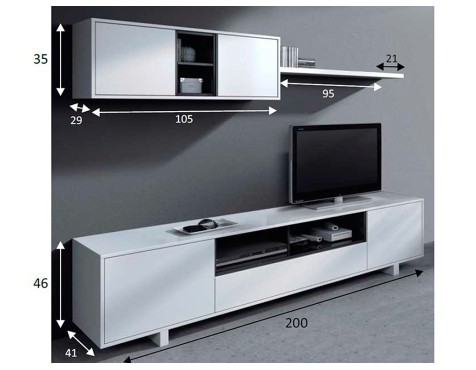 Mueble De Salón Varys Blanco Y Antracita