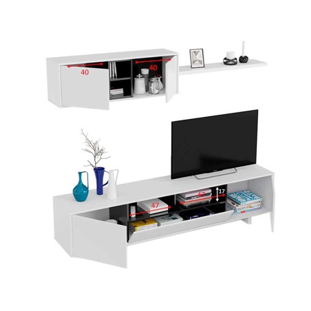 Mueble De Salón Varys Blanco Y Antracita