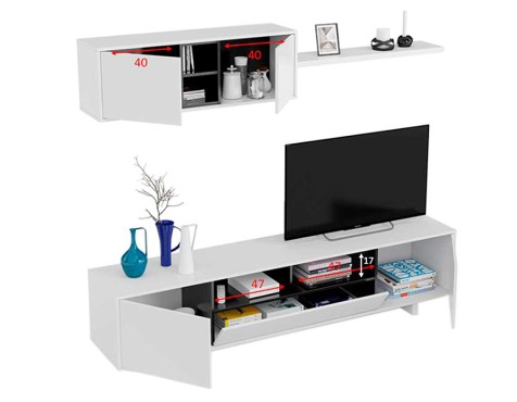 Mueble De Salón Varys Blanco Y Antracita