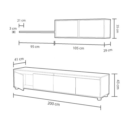 Mueble Salón Home Óxido Blanco Artik