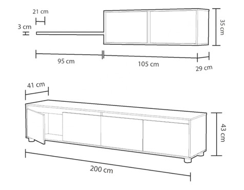 Mueble Salón Home Óxido Blanco Artik