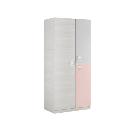 Armario Juvenil 3 Puertas Blanco Alpes-Rosa