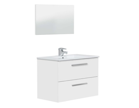 Conjunto Baño Aruba 2 Cajones + Espejo Blanco