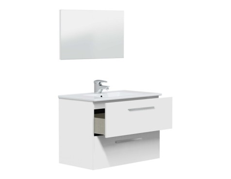 Conjunto Baño Aruba 2 Cajones + Espejo Blanco